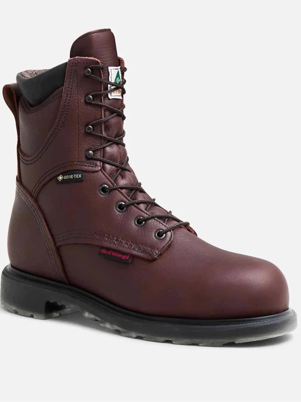 Red Wing Shoes Oxblood Leather Waterproof Lace-Up Work Boot